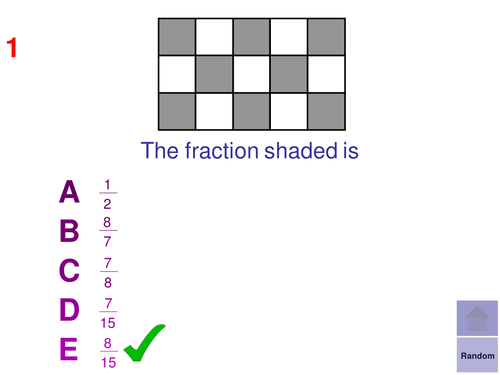 Multiple Choice Starters - Basic Fractions