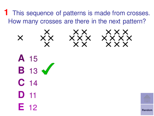 Multiple Choice Starters - Sequences