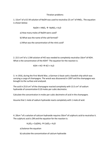 Chemistry Titrations 