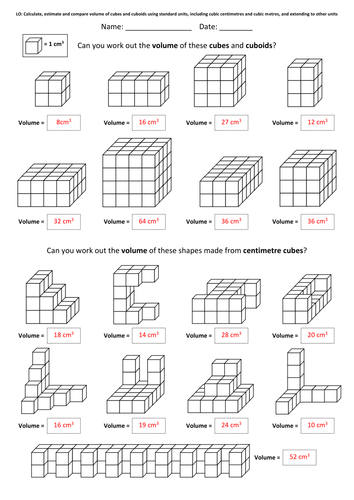 Year 6: Volume of Cubes and Cuboids (Day 1) | Teaching Resources