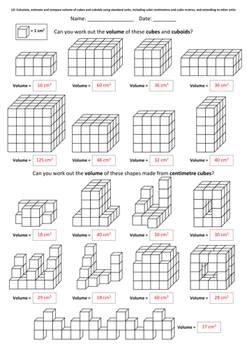 Year 6: Volume of Cubes and Cuboids (Day 1) | Teaching Resources