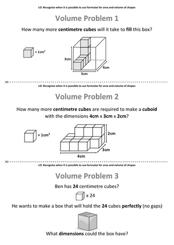 Year 6: Volume of Cubes and Cuboids (Day 3) Teaching Resources
