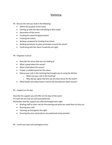 Unit 14 Cambridge Technical worksheets