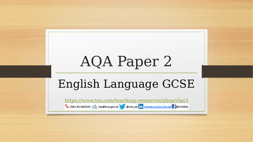 Paper 2 AQA English Language GCSE - Revision tips and sentence starters. | Teaching Resources