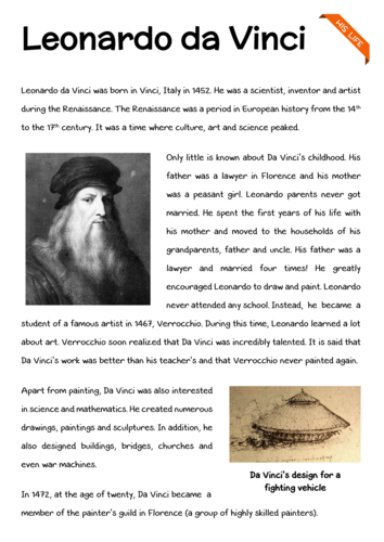 Leonardo da Vinci | Teaching Resources