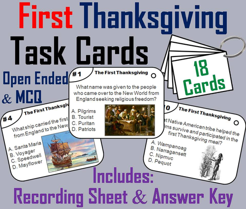 The First Thanksgiving Task Cards