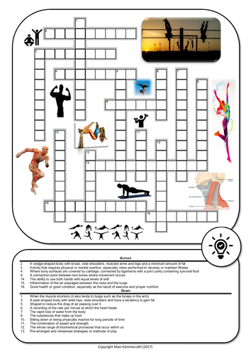 Physical Education GCSE Key-Word Revision Sessions [Crosswords & Games