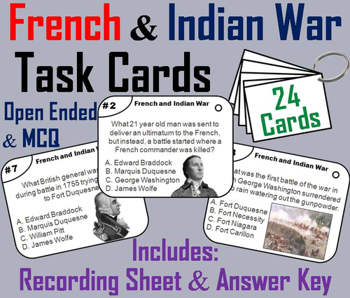 French and Indian War Task Cards