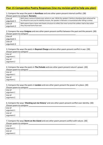 Power and Conflict: 15 exam-style questions to plan.