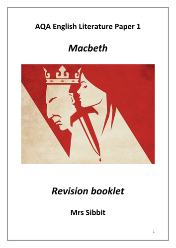 AQA English Literature GCSE Macbeth exam style questions. Literature ...