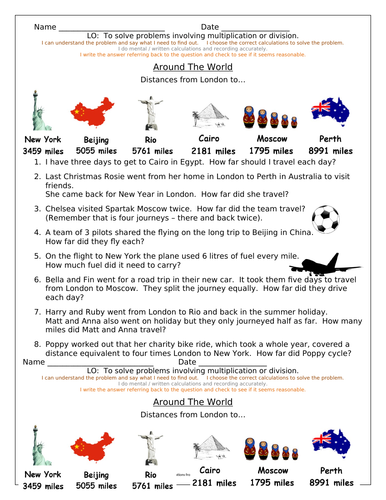Multiplication and Division Year 5 (Y6) Word Problems - Over 160 ...