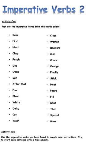 imperative-verbs-teaching-resources