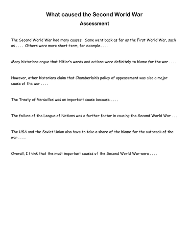 Causes of the Second World War (2-3 lessons) | Teaching Resources