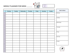 weekly hourly planner teaching resources