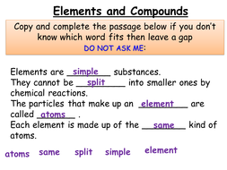 year 8 chemistry elements compounds atomic theory