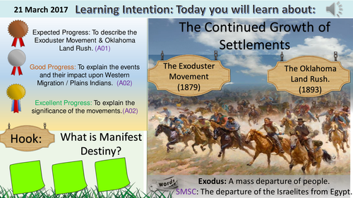 The American West: Exoduster & Oklahoma Land Rush. GCSE 1-9.