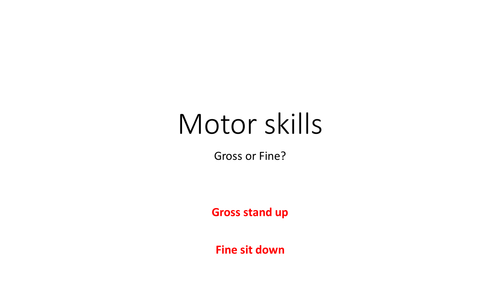 Gross motor skill and fine motor skills | Teaching Resources