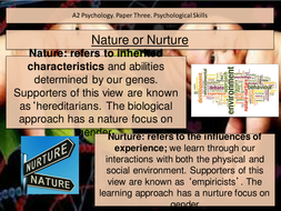 Nature VS Nurture. psychology. whole lesson with revision and exam