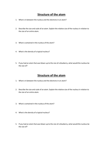GCSE Physics - Structure of the atom lesson plan and presentation ...