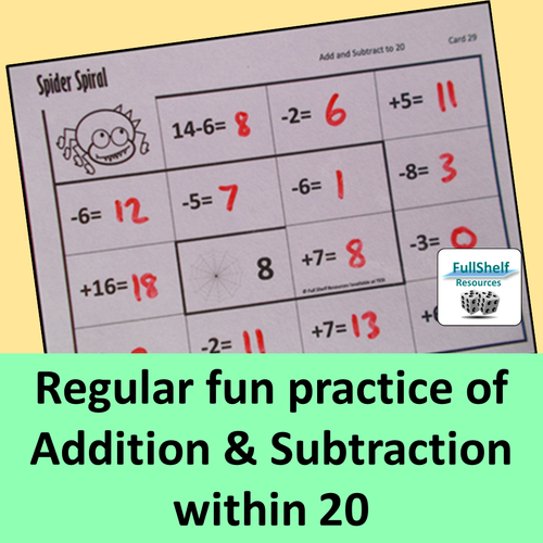Addition Subtraction Within 20 Teaching Resources