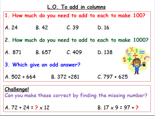 2 Column Addition Lessons for KS2 (with Homework & Planning) | Teaching