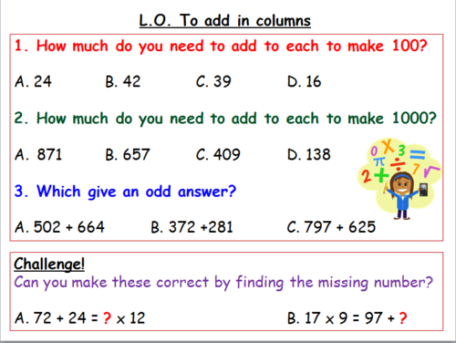 2 Column Addition Lessons for KS2 (with Homework & Planning) | Teaching ...