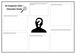 An Inspector Calls Character Study Sheet | Teaching Resources