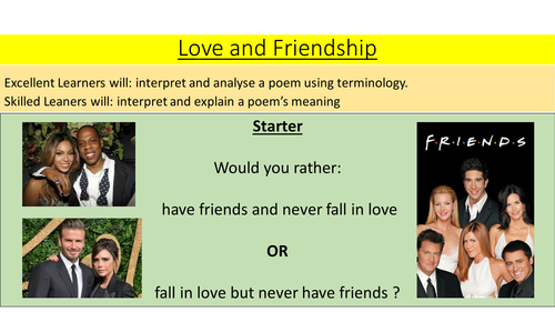 Love and Friendship - OCR Love and Relationships