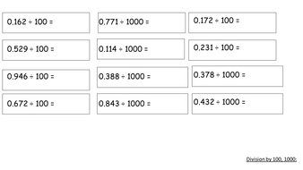 Multiplying And Dividing 3dp Numbers By 100 And 1000 Year 6 Teaching Resources