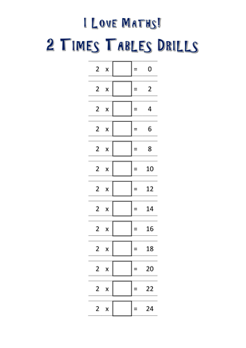 2 Times Tables Drills