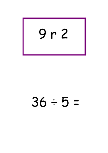 Treasure Hunt 2 digit division with remainders 2, 5 and 10