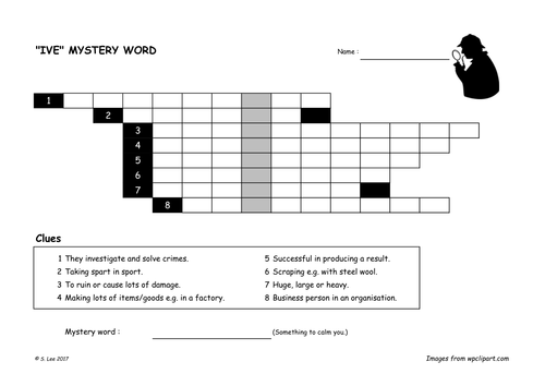 Suffix word work:  "IVE"