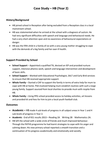 attendance case study for ofsted