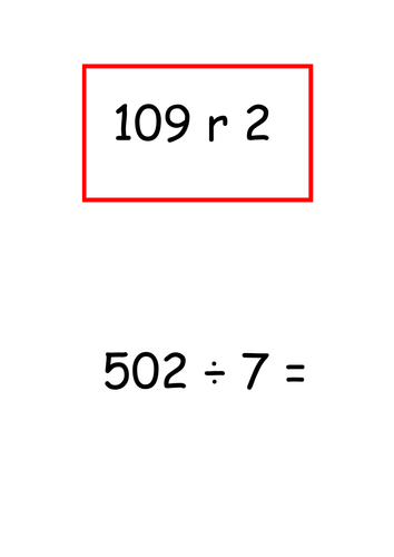 Treasure Hunt 3 digit division with remainders 7,8 and 9