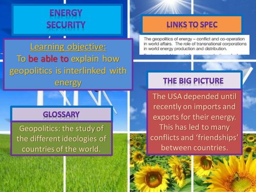 AQA AS level geography (legacy). Geopolitics of energy x2 | Teaching ...