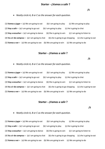 MIRA 2 - Vamos a salir - Year 9, Near Future | Teaching Resources