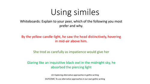 Using similes for effect in creative writing