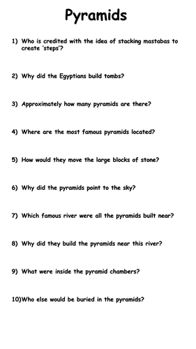 Ancient Egyptian Pyramids | Teaching Resources