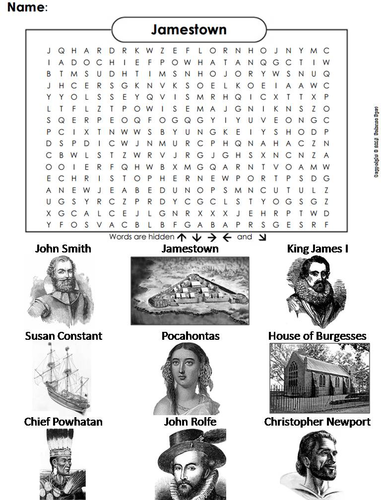 Jamestown Word Search