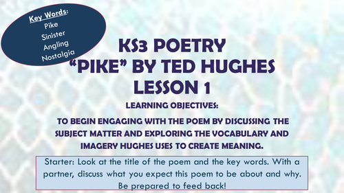 Pike - Ted Hughes - Poetry - KS3 - KS4 | Teaching Resources