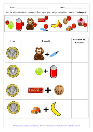 KS2 Y3 Money Differentiated Worksheets, Mastery Reasoning Challenges ...