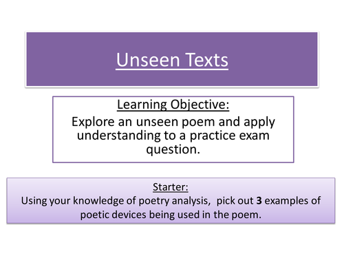 For Heidi With Blue Hair' poem unseen exam question | Teaching Resources