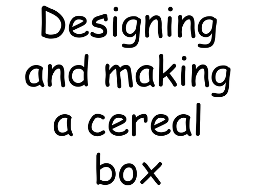 Designing a Cereal Box Activity | Teaching Resources