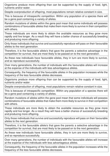 AQA AS & A-level Biology (2016 specification). Section 4 Topic 9: Genetic diversity 3 Adaptation