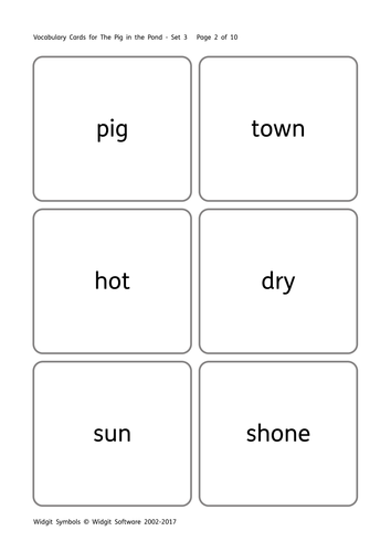 The Pig In The Pond Big Book Flashcards With Widgit Symbols Teaching Resources
