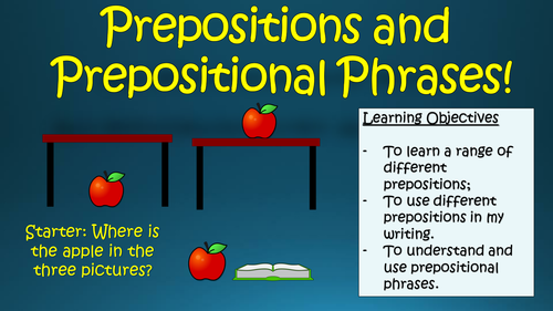 Prepositions and Prepositional Phrases!