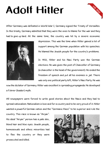 adolf hitler biography short summary