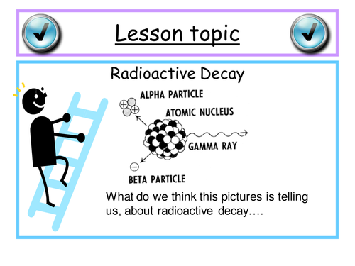 GCSE Physics 2 lessons pwpt on Radioactive decay equations with linked homework