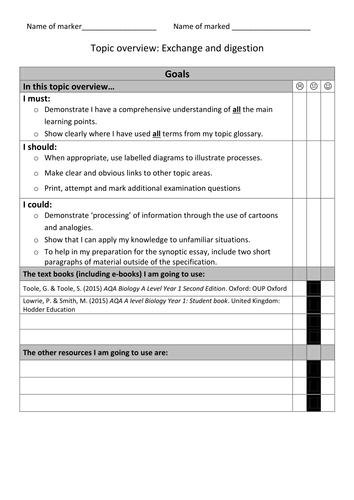 AQA A-level Biology (2016 specification). Section 3 Topic 6 Exchange. Topic overview