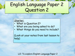 AQA English Language Paper 2 Questions 1-4 | Teaching Resources